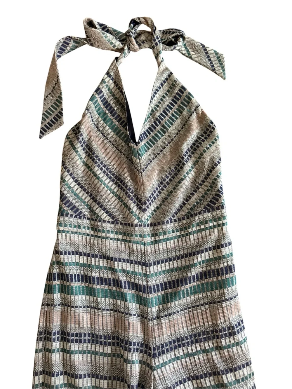 Ramy Brook Riana Printed Halter Jumpsuit Shimmer size 4